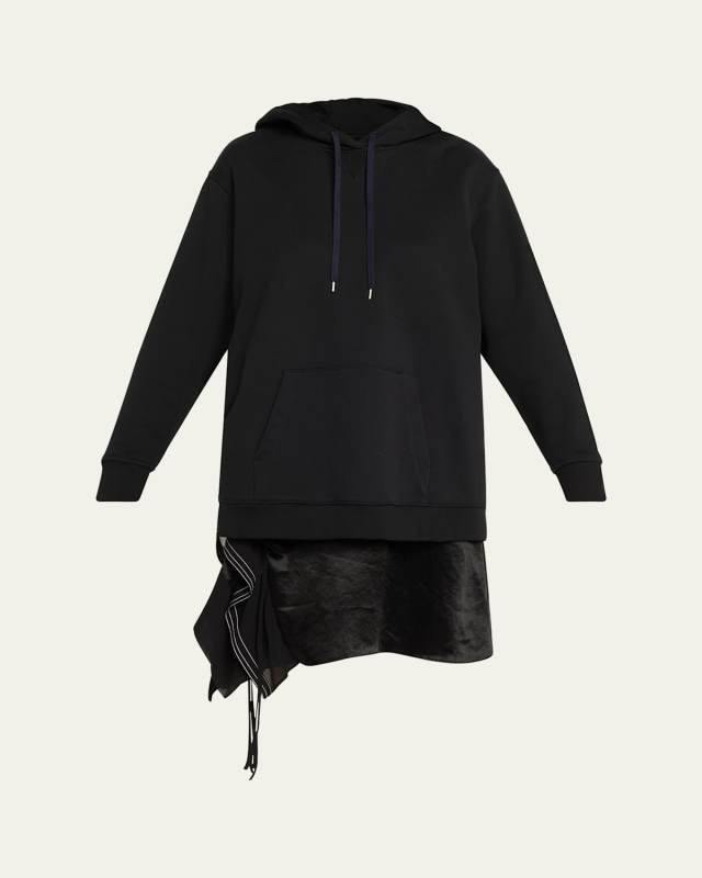 Hoodie Combo Dress with Flounce Skirt